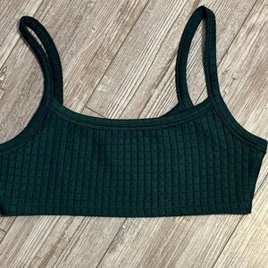 Princess Polly Deep Green quilted  Crop top/bralette